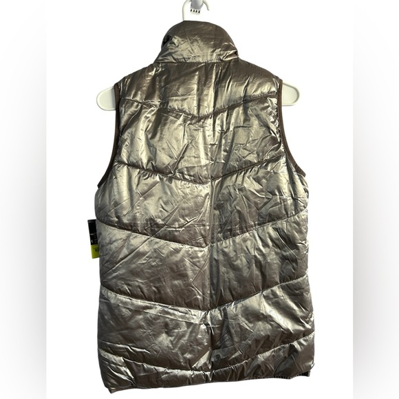 Xersion Women’s Metallic Grey Iridescent Puffer Vest • NWT • Size: Small - Picture 2 of 6
